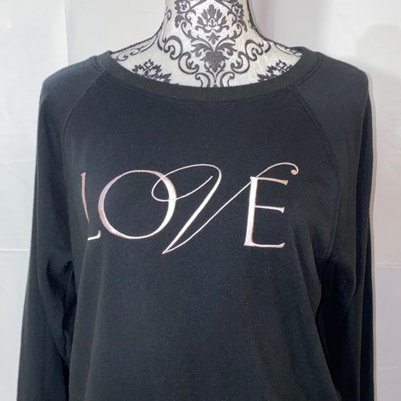 Victoria’s Secret Pullover Black & Pink Sweatshirt Size Small Vintage Y2K - Picture 3 of 9